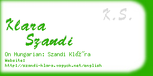 klara szandi business card